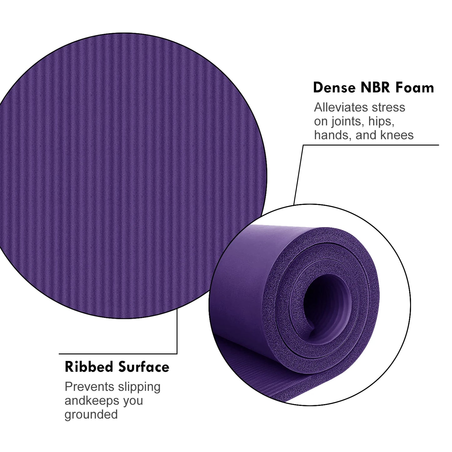 Purple High Density Non Slip Yoga Mat