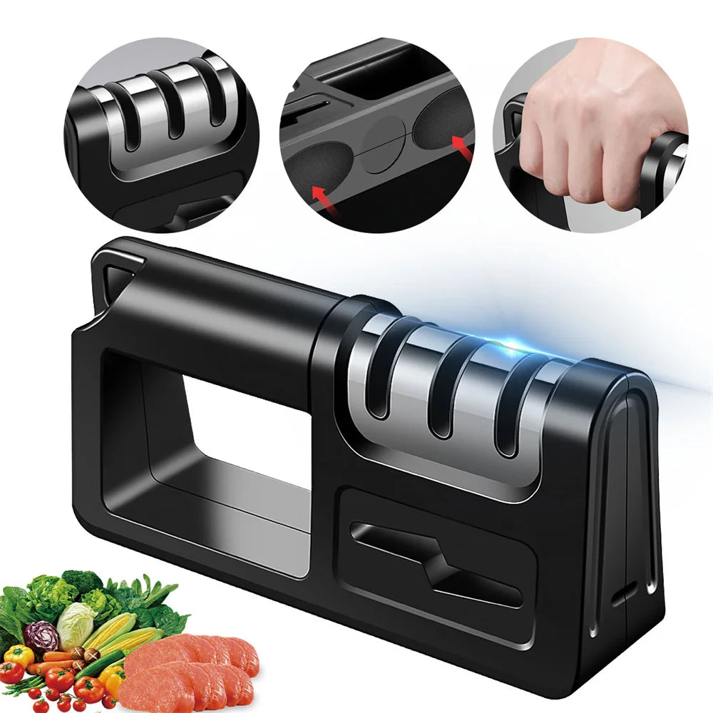 Four In One Stainless Steel Knife Adjustable Sharpener