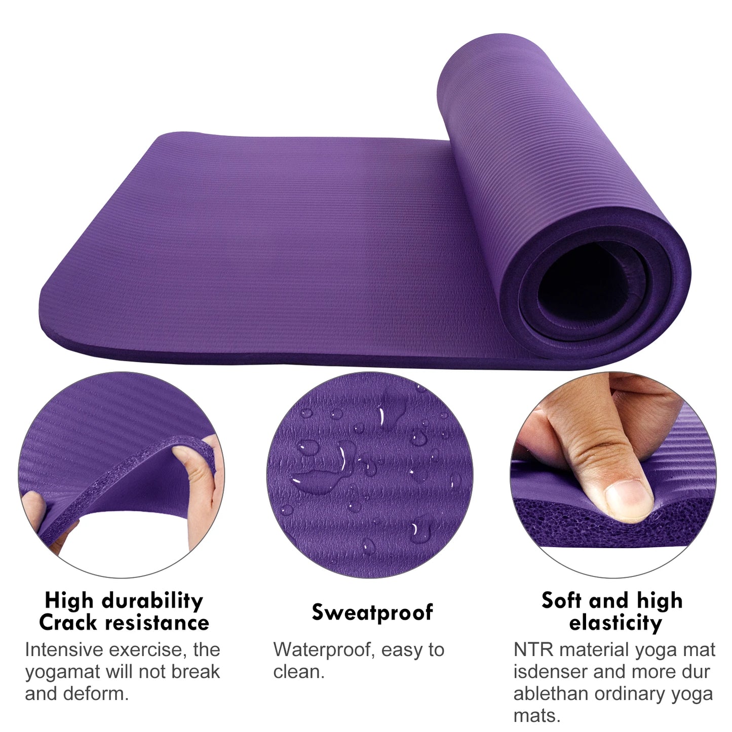 Purple High Density Non Slip Yoga Mat