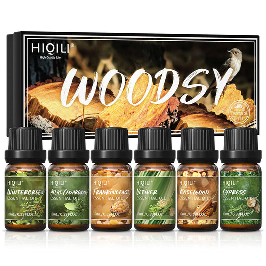 Woody Fragrance Oils Gift Set for Aromatherapy and Diffusers