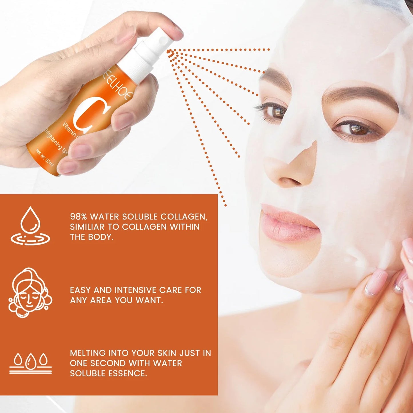 Collagen Anti-Aging Facial Mask Spray Skincare Set