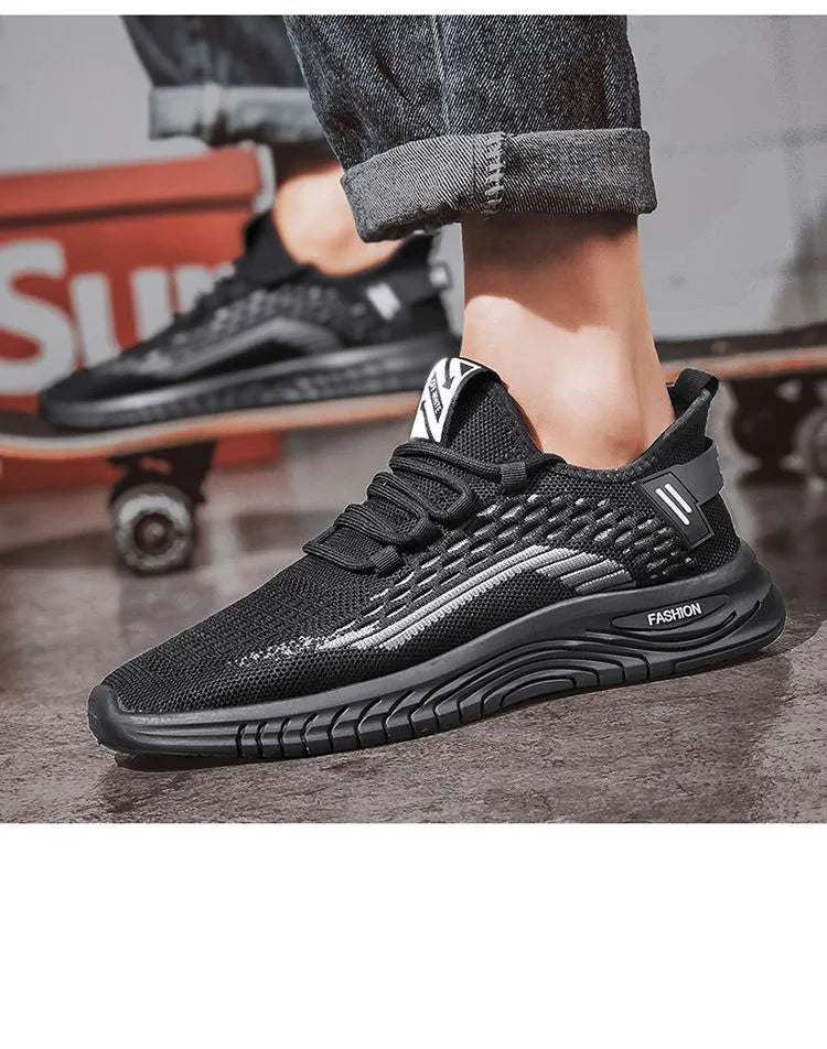 Men's Lightweight Breathable Running Shoes – Slip-On Fly Mesh Sneakers