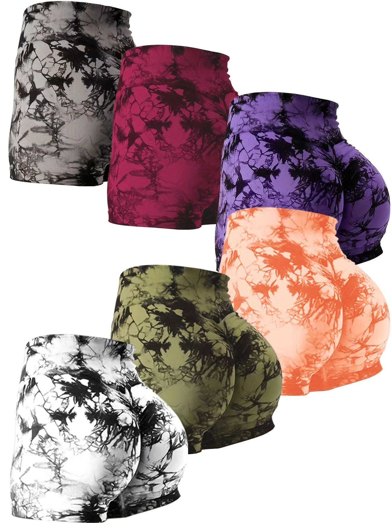 High-Stretch Tie-Dye Biker Shorts – Soft & Breathable Activewear