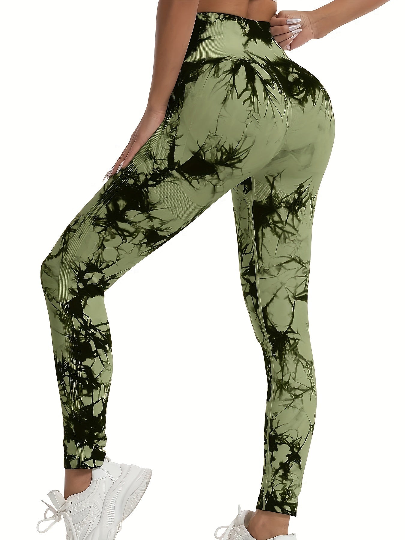 3-Pack Women's Seamless Tie-Dye High-Waisted Yoga Leggings