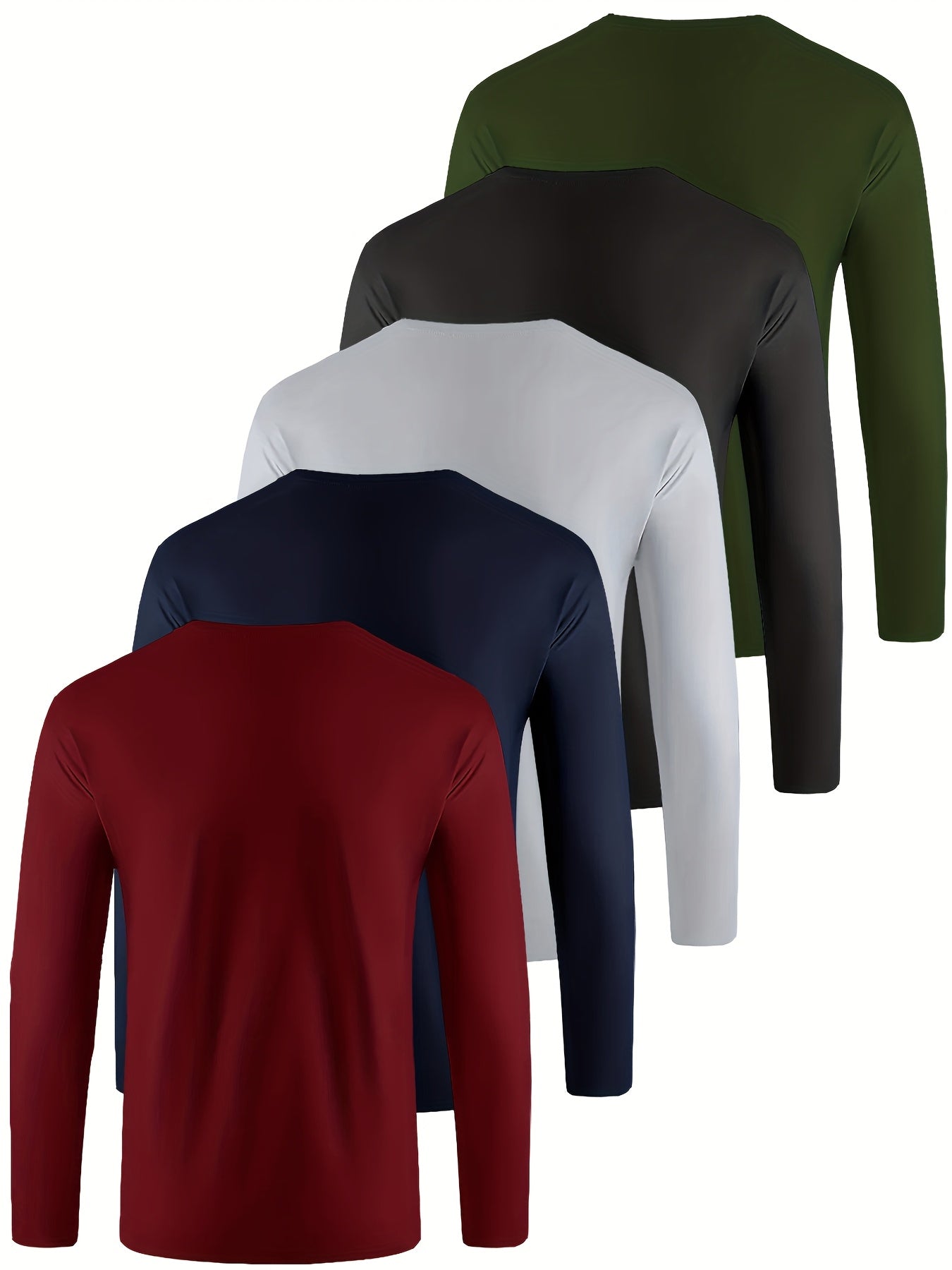 10-Pack Men's Long Sleeve Quick-Dry Athletic T-Shirts