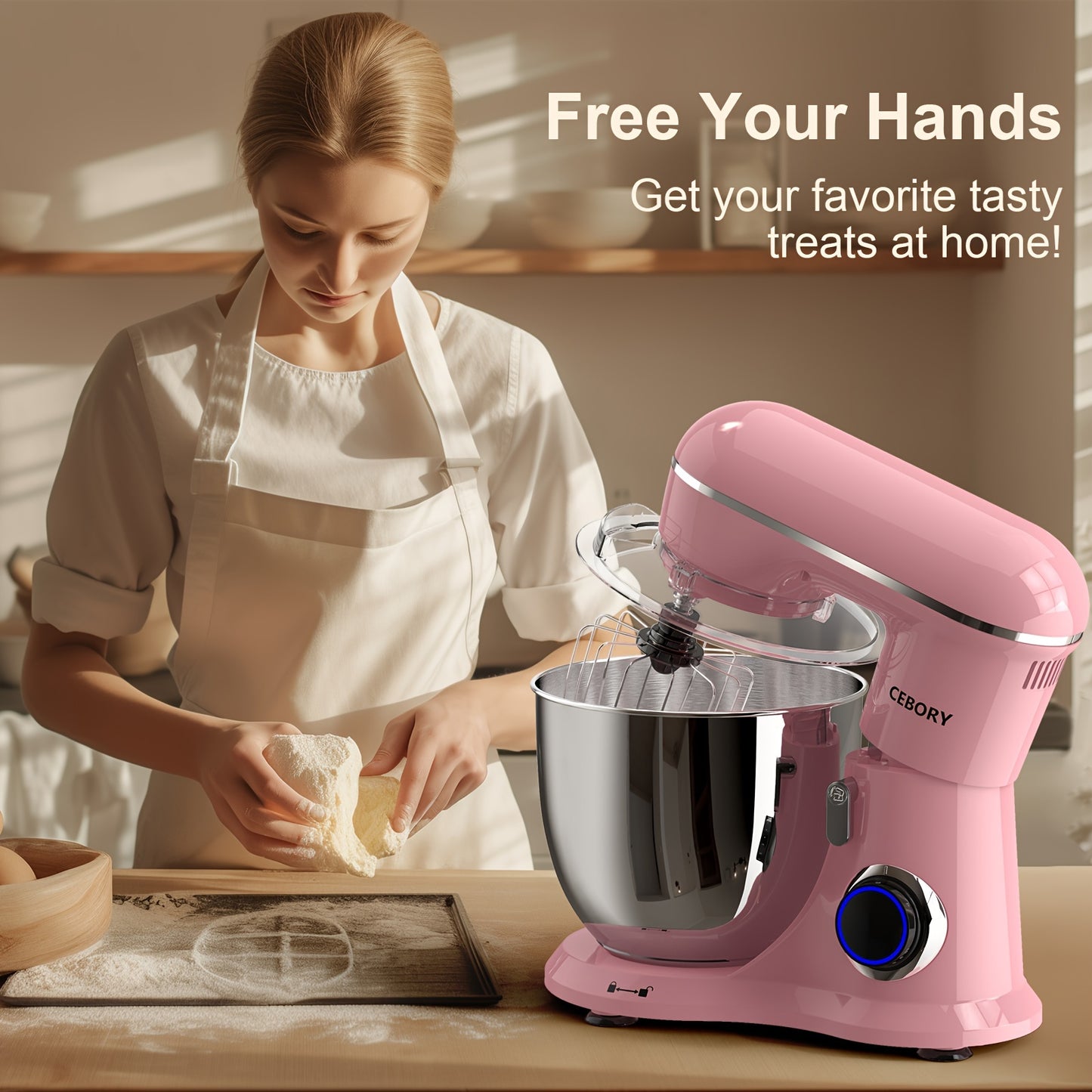 10-Speed 660W Stand Mixer with 6.5QT Bowl and Attachments