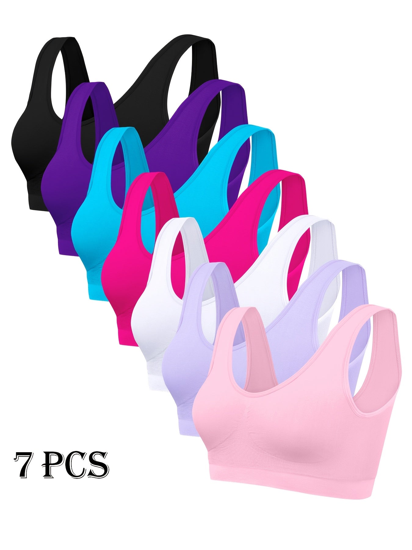 7-Piece Seamless Sports Bra Set – High Support & Comfort