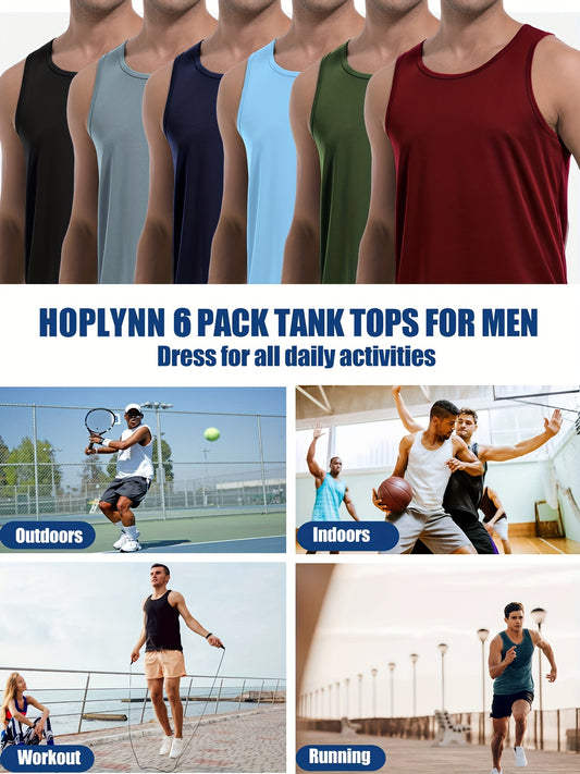 6-Piece Quick-Dry Athletic Tank Tops