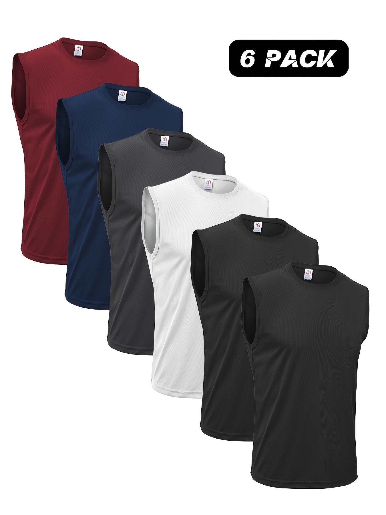 Men's 6-Piece Quick-Dry Sleeveless Workout Tank Tops