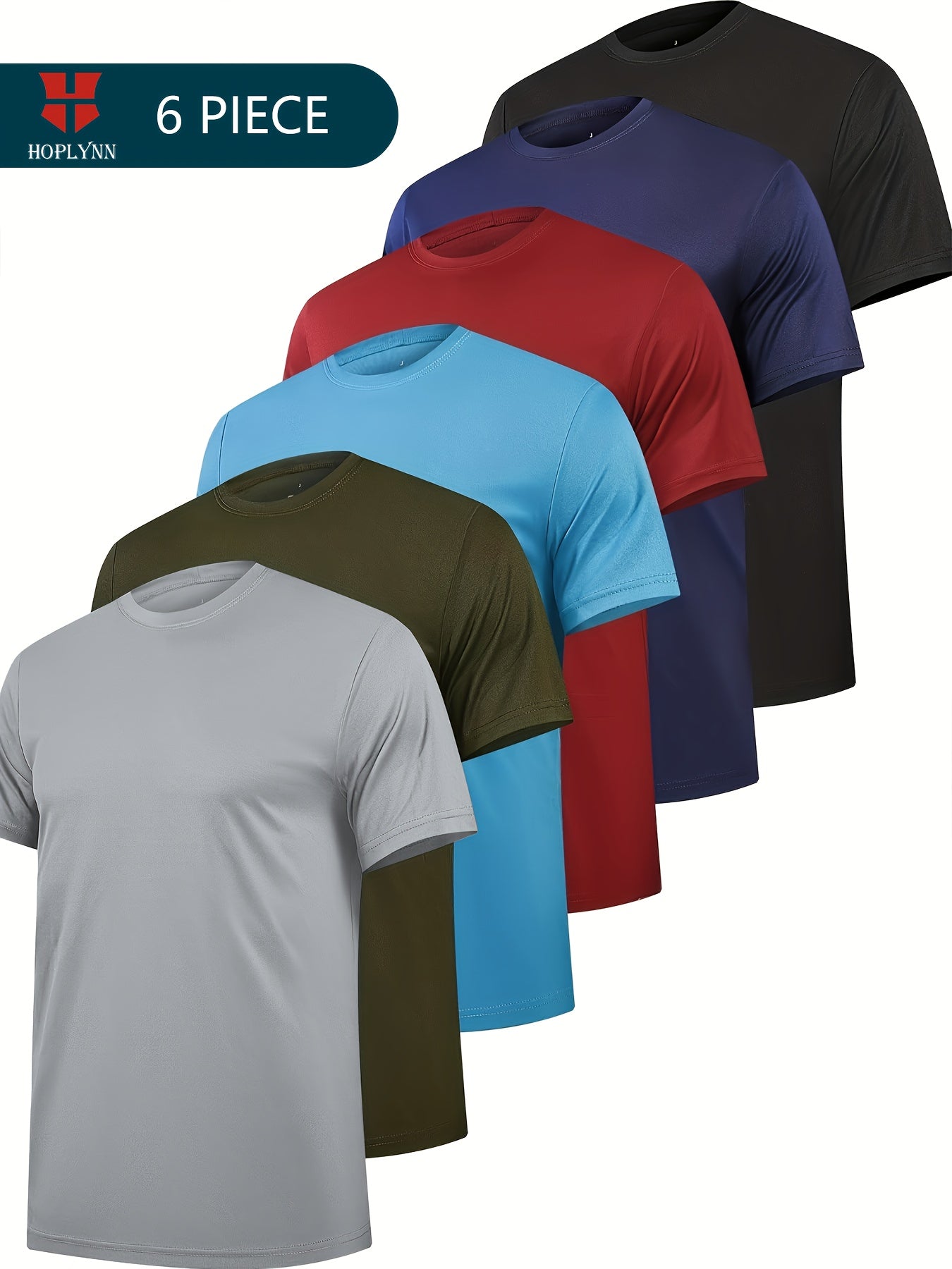 6-Pack Men's Quick-Dry Athletic T-Shirts
