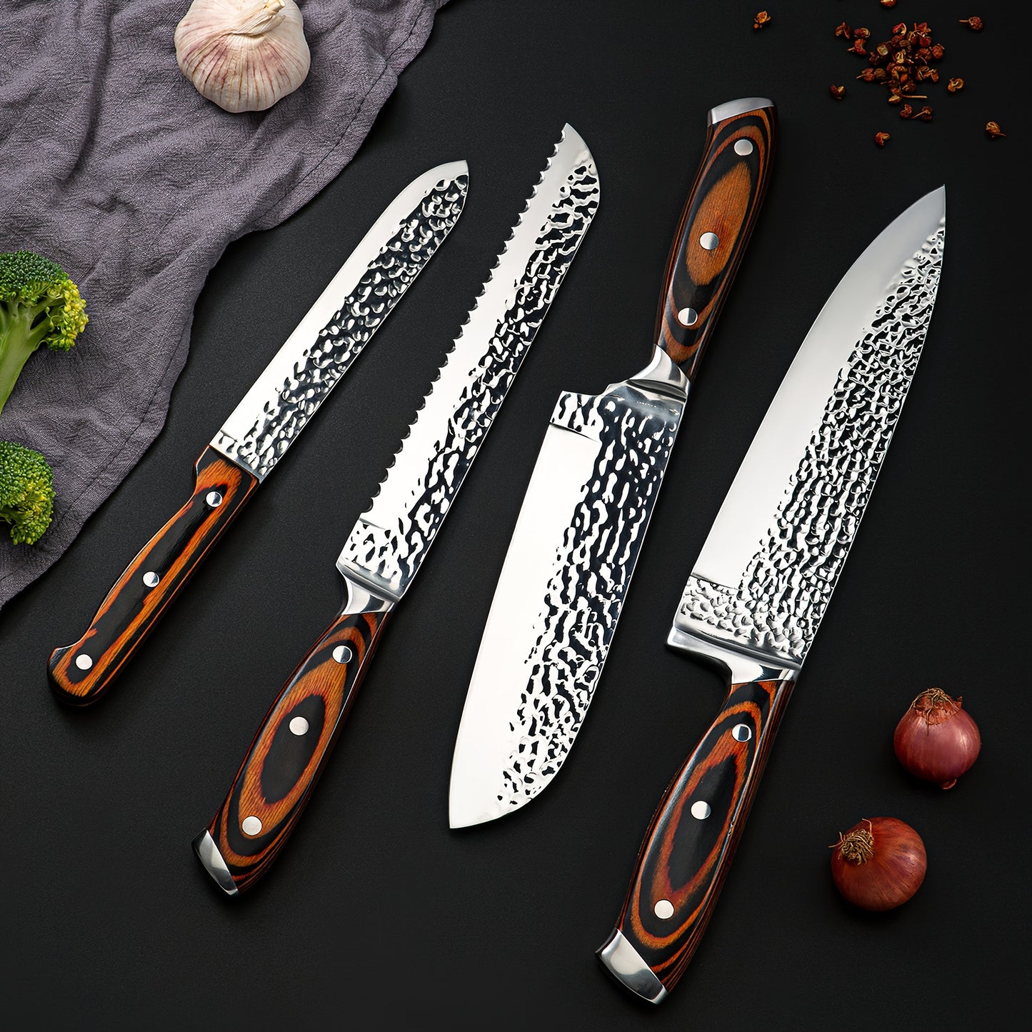 15-Piece High-Carbon Stainless Steel Knife Set with Block