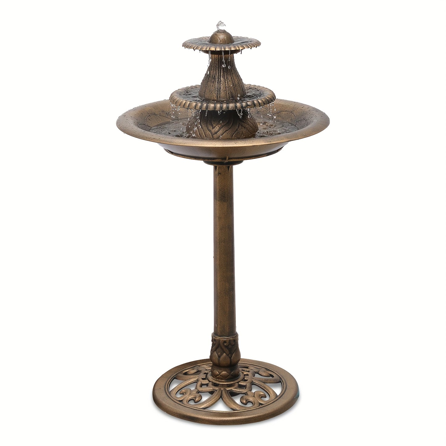 Outdoor 3-Tier Pedestal Bird Bath Fountain for Garden