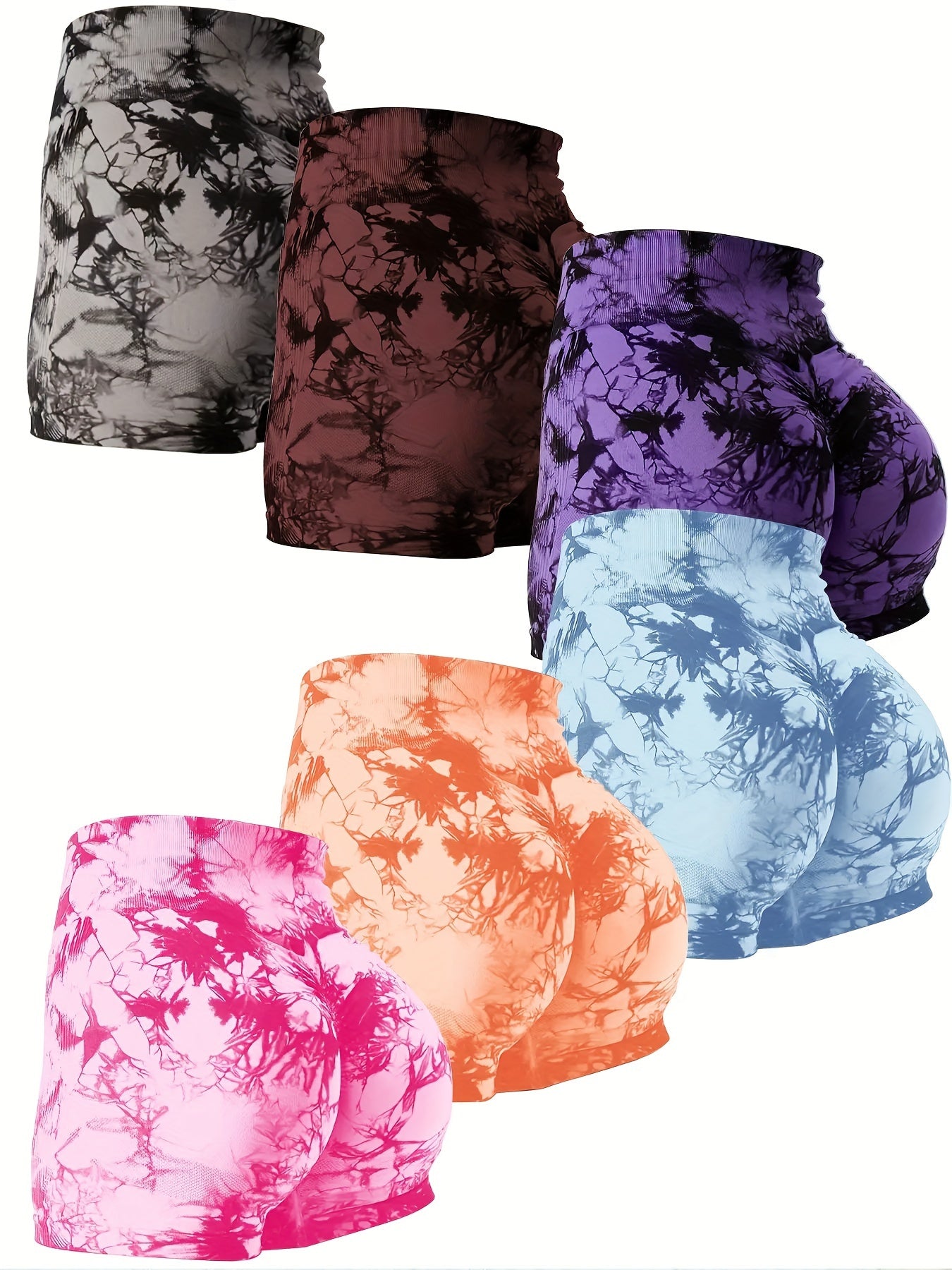 High-Stretch Tie-Dye Biker Shorts – Soft & Breathable Activewear