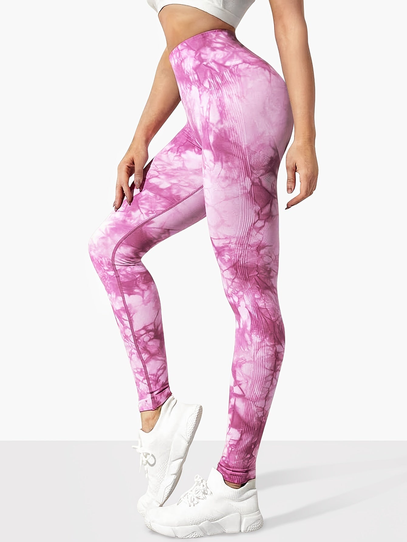 3-Pack Women's Seamless Tie-Dye High-Waisted Yoga Leggings
